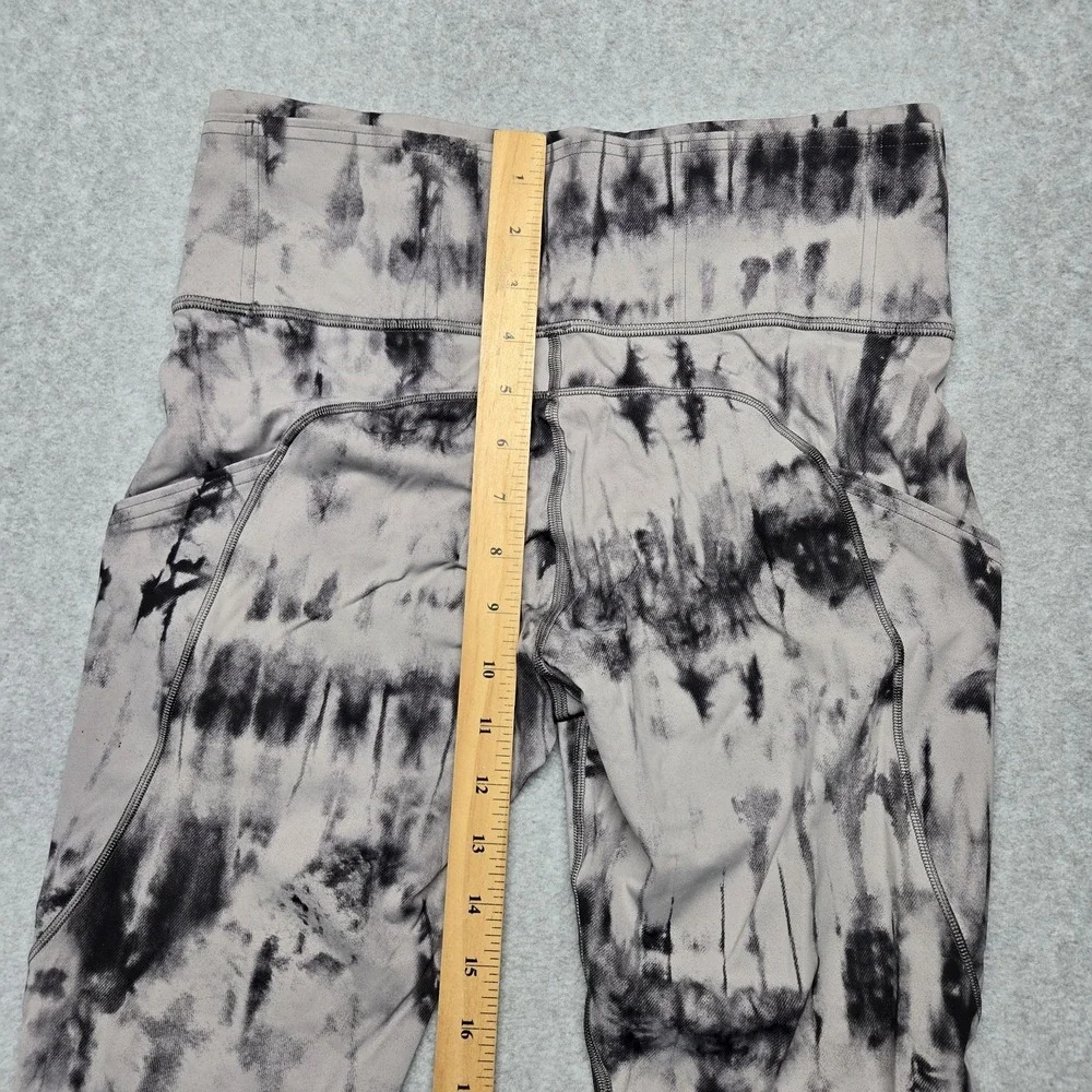 Lululemon Leggings Womens 8 Gray Tie Dye High Rise Ankle Pockets Athletic‎ Yoga